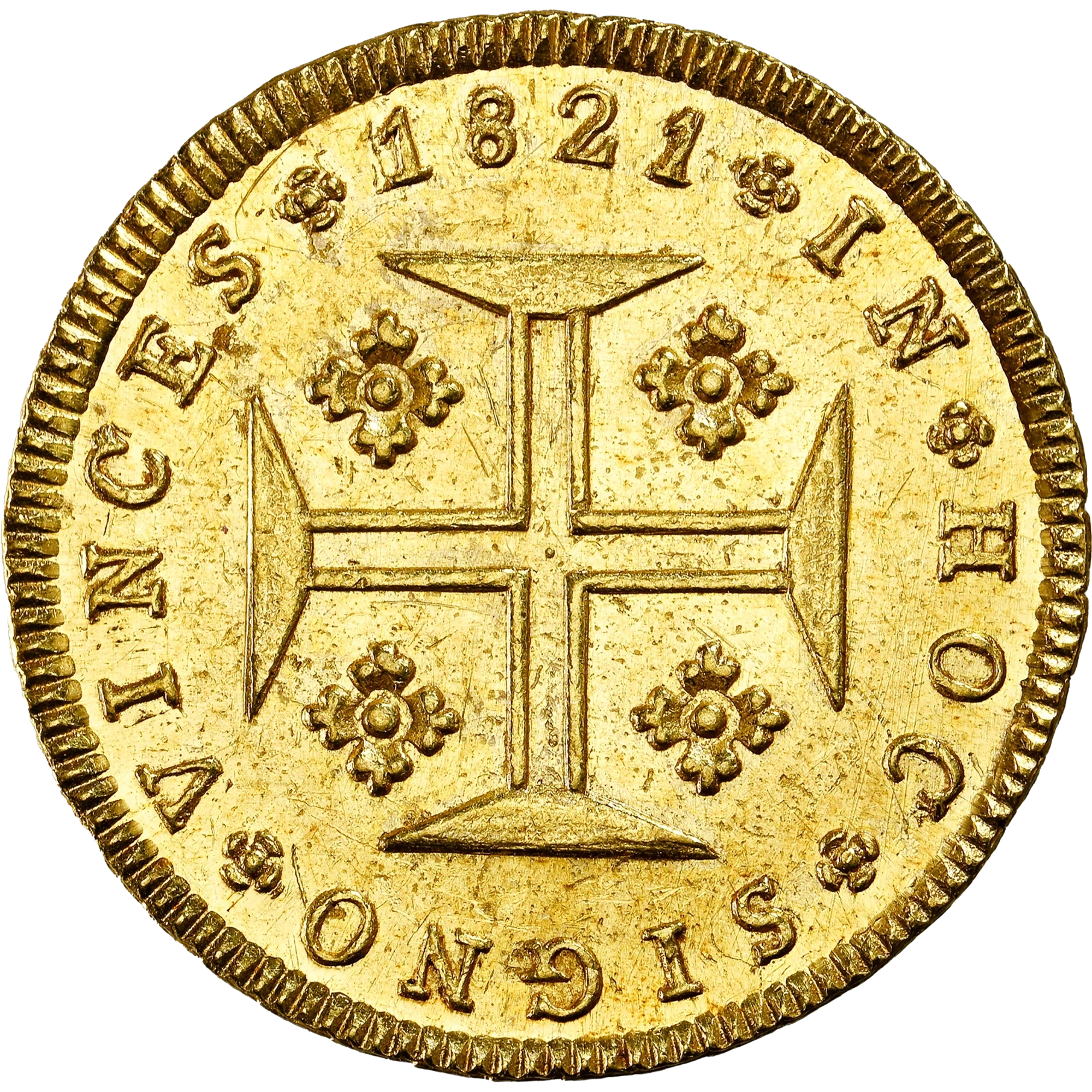 Lote 144 · Quartinho · 1821 · Ouro · Reverso