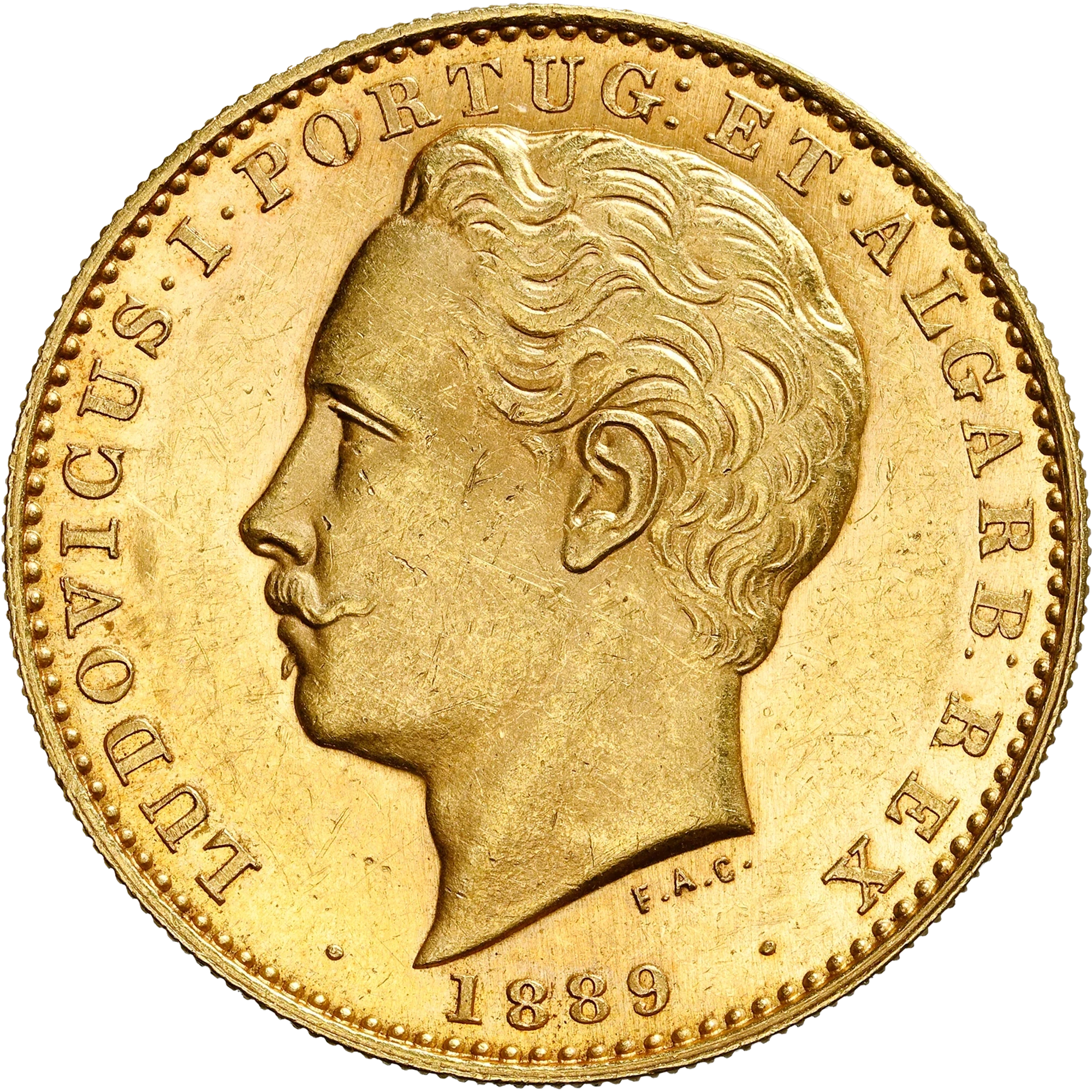 Lote 181 · 10 000 Réis · Seis moedas · Ouro · Reverso