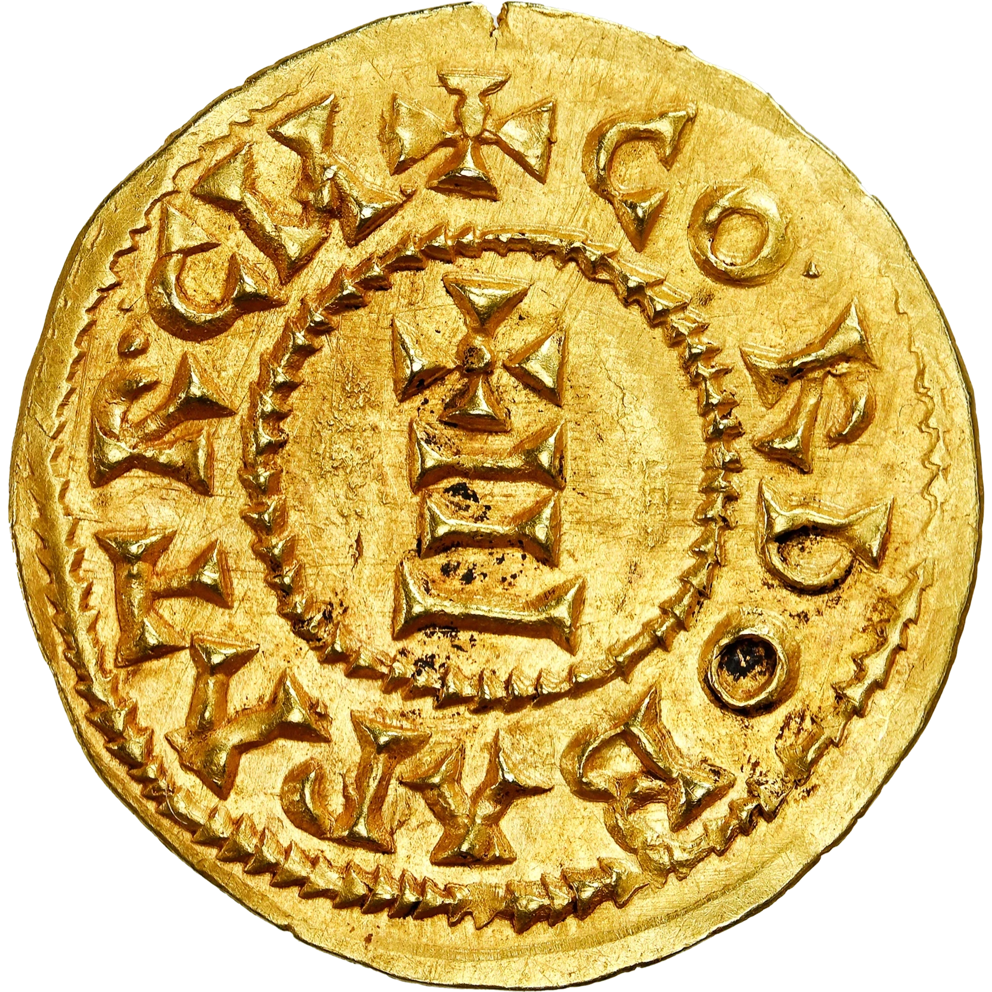 Lote 28 · Tremissis · Recesvinto · Ouro · Reverso