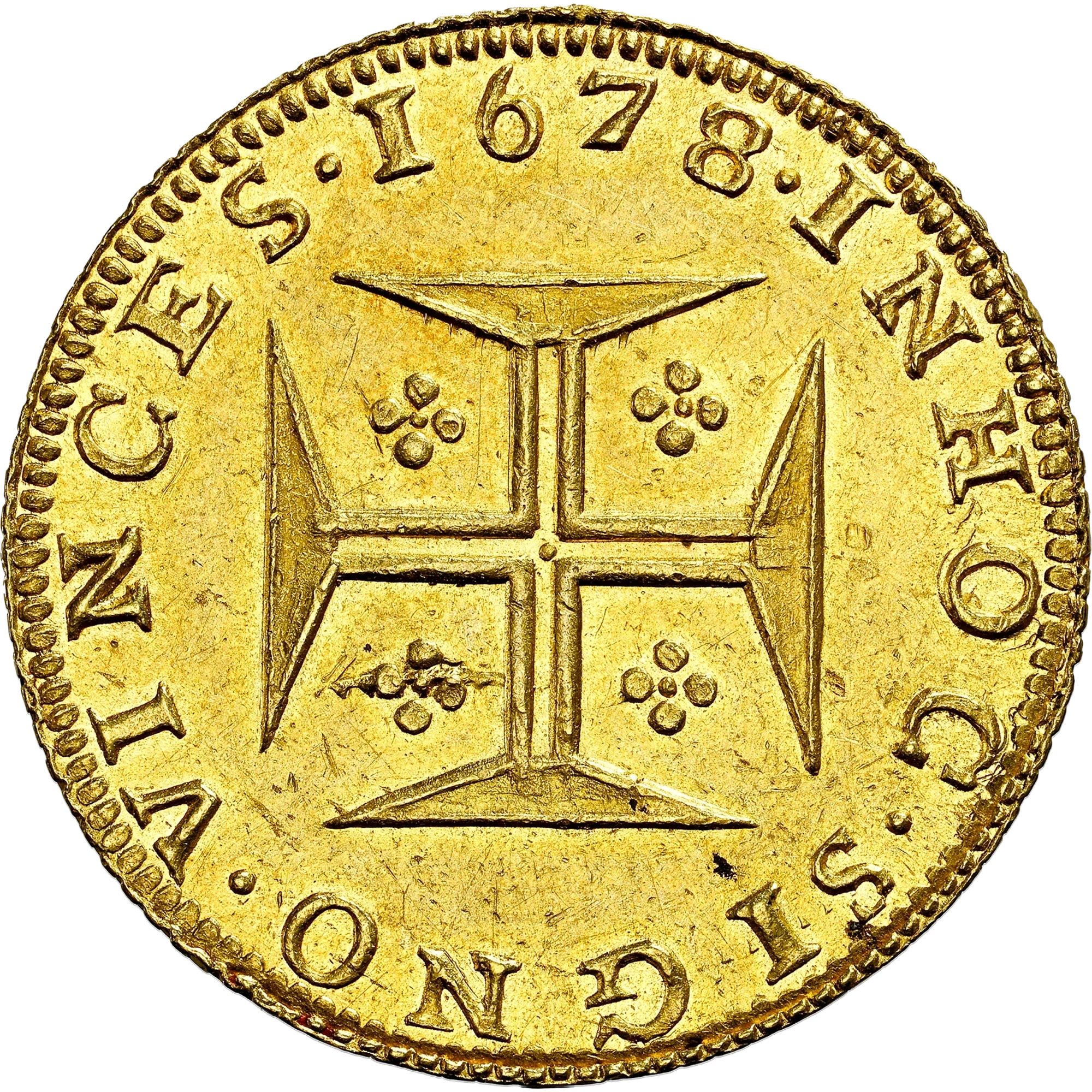 Lote 50 · Moeda · 1678 · Ouro · Reverso