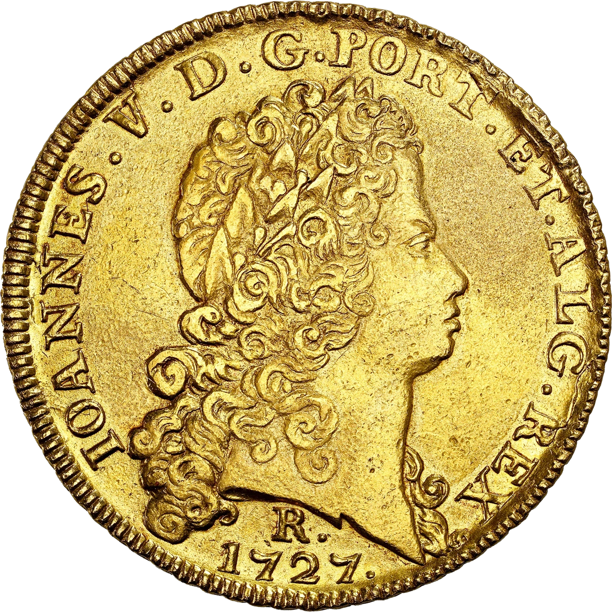 Lote 65 · Dobra · 1727 R · Ouro · Anverso
