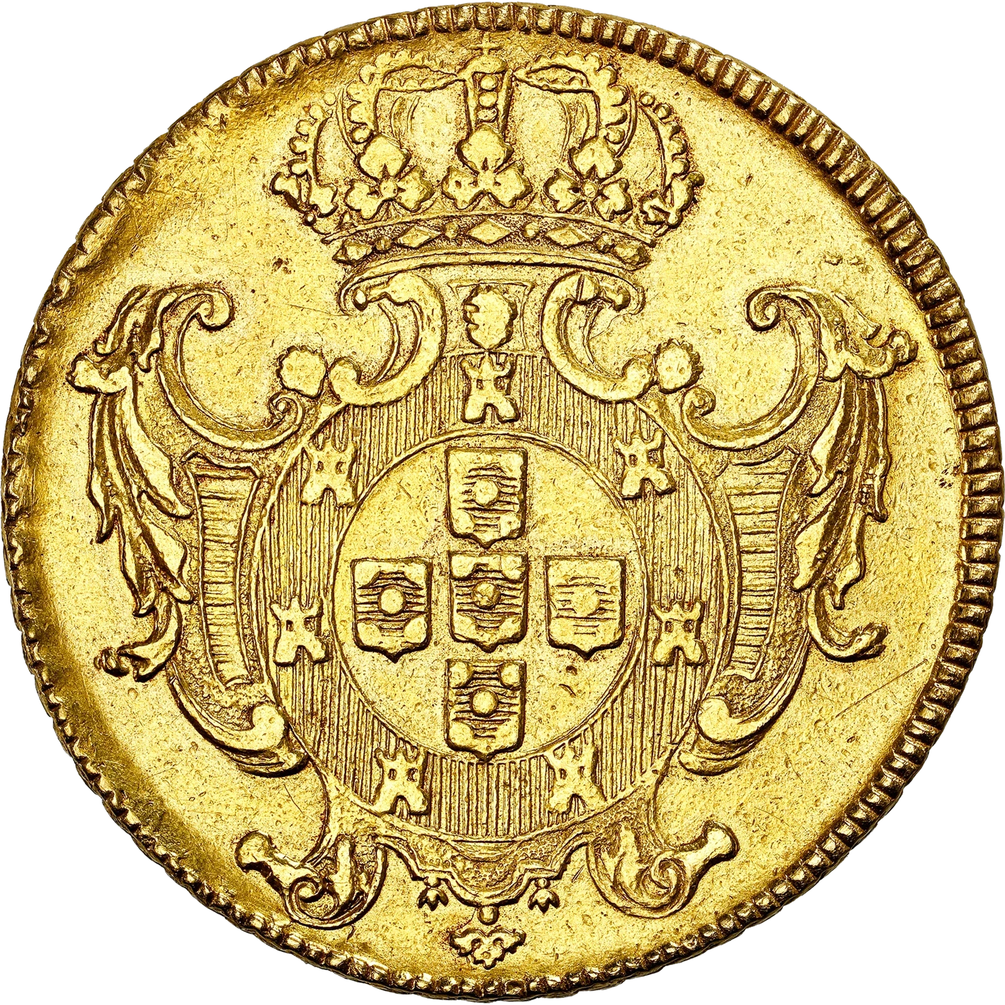 Lote 65 · Dobra · 1727 R · Ouro · Reverso