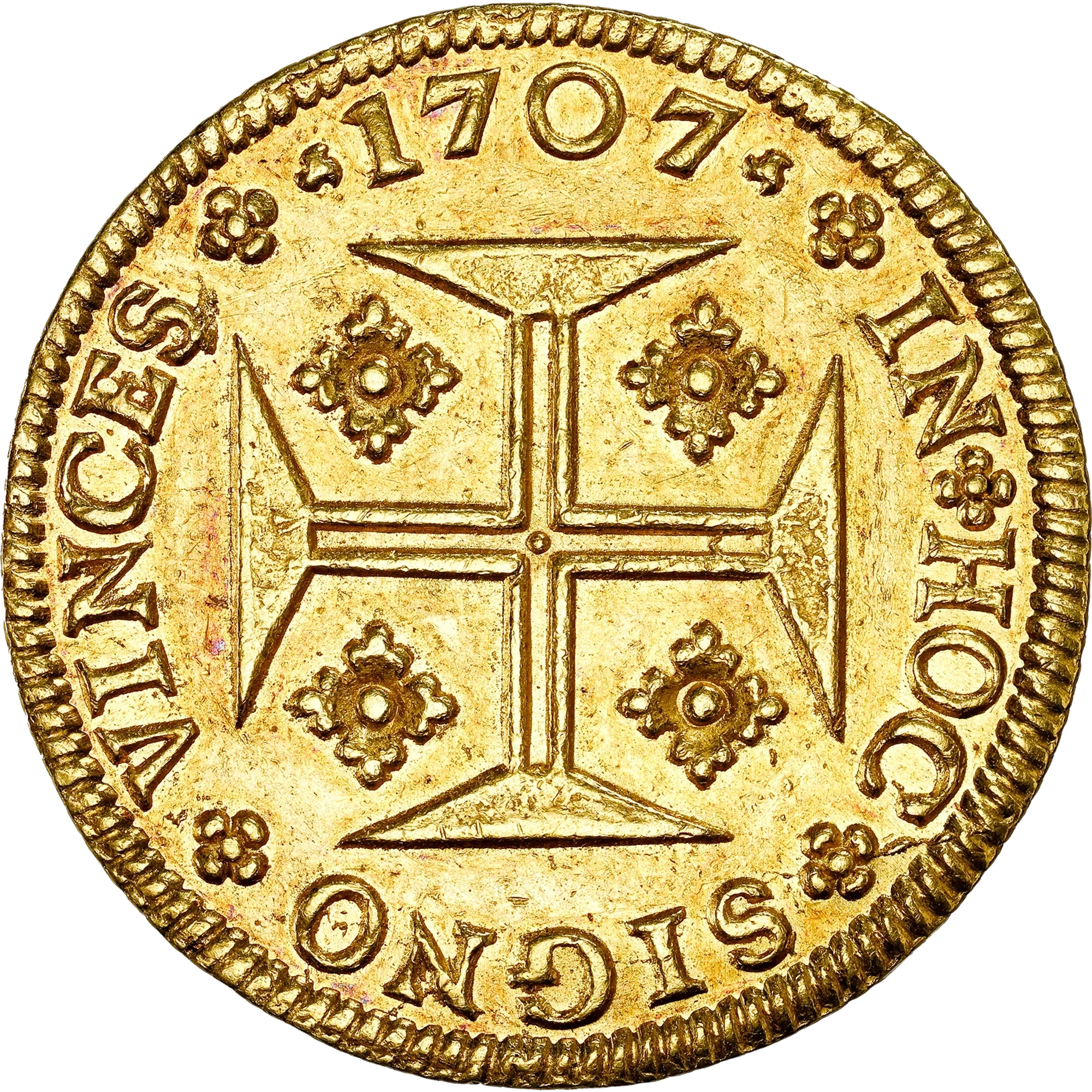 Lote 68 · Moeda · 1707 · Ouro · Reverso
